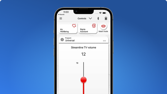 Signia App - Streaming Optionen